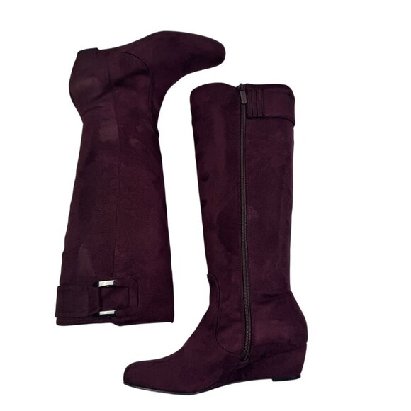 Impo Galyn Stretch Faux Suede Comfort Memory Foam Wedge Boots Women's 6.5 M - Picture 1 of 10